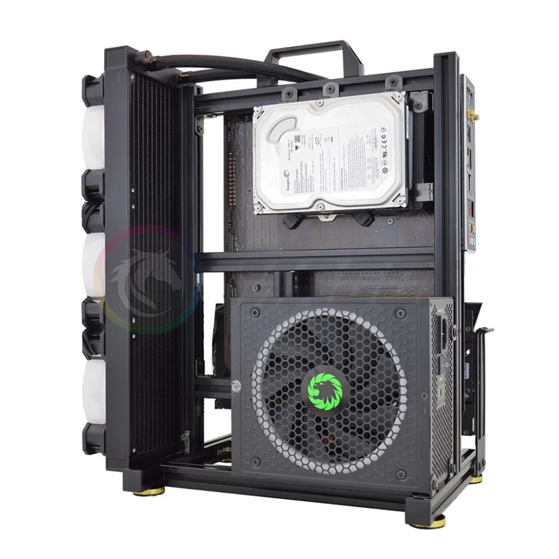Open Computer Chassis DIY Creative Aluminum Frame Air Water Cooler 360 MOD ATX/ ITX / MATX Frame Desktop Case.