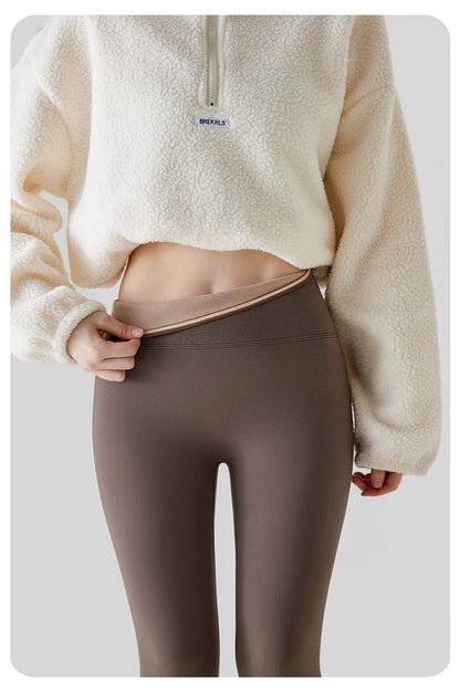 BIVIGAOS Autumn High Waist Seamless Rabbit Fleece Shark Leggings Women Winter Clothes Warm Leggings Sexy Slim Casual Leggings