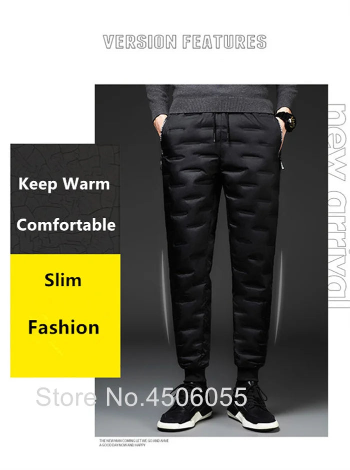 Winter Duck Down Pants Men Outdoor 8XL 7XL 6XL Plus Size Warm Padded Thicken Waterproof Thermal Trousers Windproof Male Jogger.