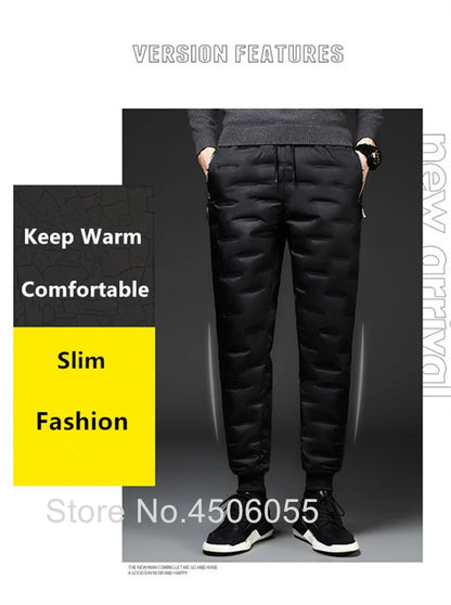 Winter Duck Down Pants Men Outdoor 8XL 7XL 6XL Plus Size Warm Padded Thicken Waterproof Thermal Trousers Windproof Male Jogger.