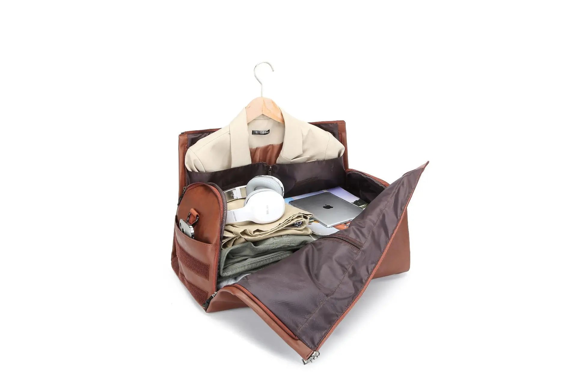 2025, neue wasserdichte Leder-Tasche mit großer Kapazität, abnehmbarer Trolley-Handtasche, Anzug, Kleidung, Reisetasche, Business, umwandelbare Gepäcktasche.