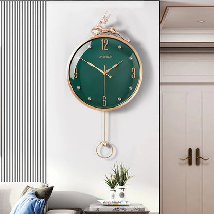 13-Zoll-Wanduhr mit verheißungsvollem Hirsch, nordisches kurzes Design, Wohnzimmer-Dekoration, Küche, Stummschaltung, Uhren, Kunst, Wanduhr, Heimdekoration, NEU