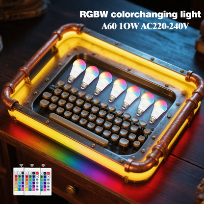 E27 RGB LED Light Bulb 220V 10W with IR Color Changing Control Remote Multicolor + White Lamp Spotlight for Bedroom Party Home.