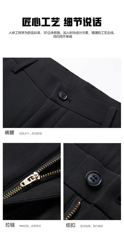 Men's Formal Down Pants 90% White Duck Down Winter Business Trousers Thickened Warm Straight Stretchable Office Pants Man PT-594.