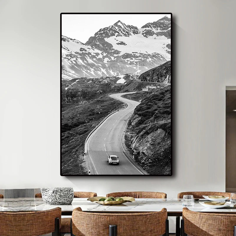 Black and White Store Poster Wall Art Canvas Print Luxury Fashion Super Car Picture for Living Room Home Nordic Decor Posters.