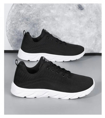 Men's Trendy Lace Up Knit Sneakers Casual Outdoor Athletic Running Walking Gym Shoes.