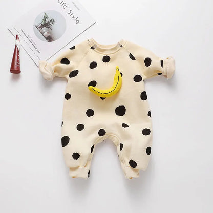 Frühling Baby Kleidung Banana Strampler Baumwolle Nachtwäsche Koreanische Neugeborene Kleidung Junge Mädchen Body Banana Dot Kleinkind Overall.