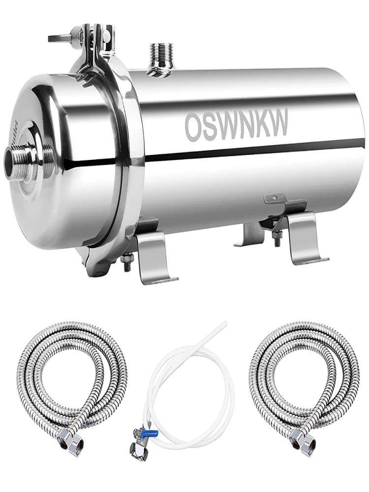 Whole house water purifier 0.01um PVDF pre-filter 1000L SUS304 water filter can be continuously cleaned for 5 years.