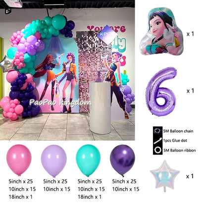 Kpop Dämonenjäger Themen Mädchen Geburtstag Luftballons Dekoration Anzahl Ballon Partyzubehör Babyparty Film Halloween Ballon.