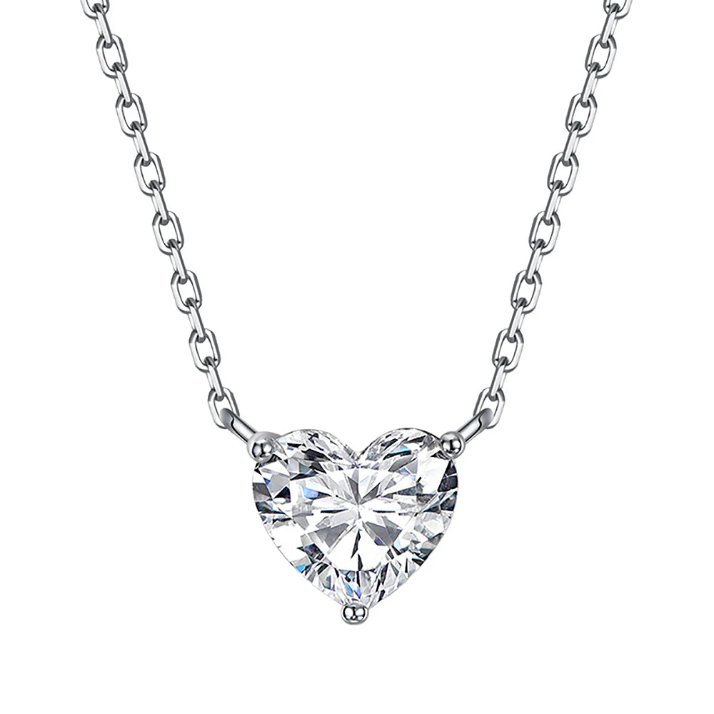 1-3Carat Heart Cut Moissanite Pendant Necklace for Woman S925 Silver Plated 18k Gold Solitaire Diamond Neckchain  Certified.