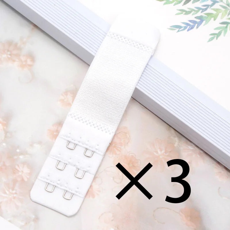 3pcs 2 Hook Bra Extension Strap Extenders for Women Adjustable Belt Buckle Nylon Elastic Bra Extension Strap Hook Clip Expander.