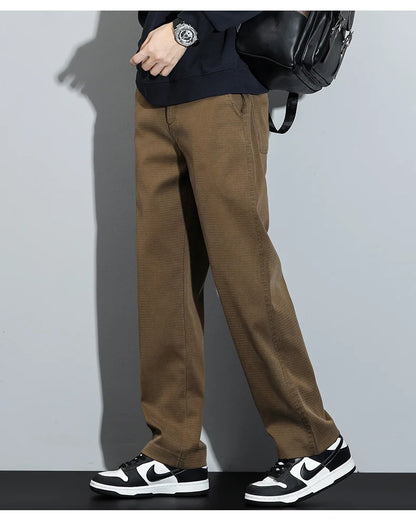 Mens Lyocell Straight Loose Elastic Waist Jeans 2025 Autumn Winter Fashion Brand Comfortable Versatile Pants Plus Size 5XL