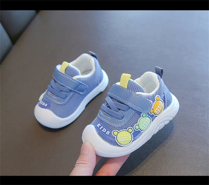 2023 New Spring Autumn Girl's Sneakers Children's Baby Mesh Breathable Casual Flats Shoes Outdoor Running Shoes.