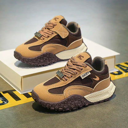 Girls Trendy Athletic Sneakers Durable Suede Comfortable Fit NonSlip Rubber Outsole Kids Causal Shoes Non-slip Boys Sports Shoes.