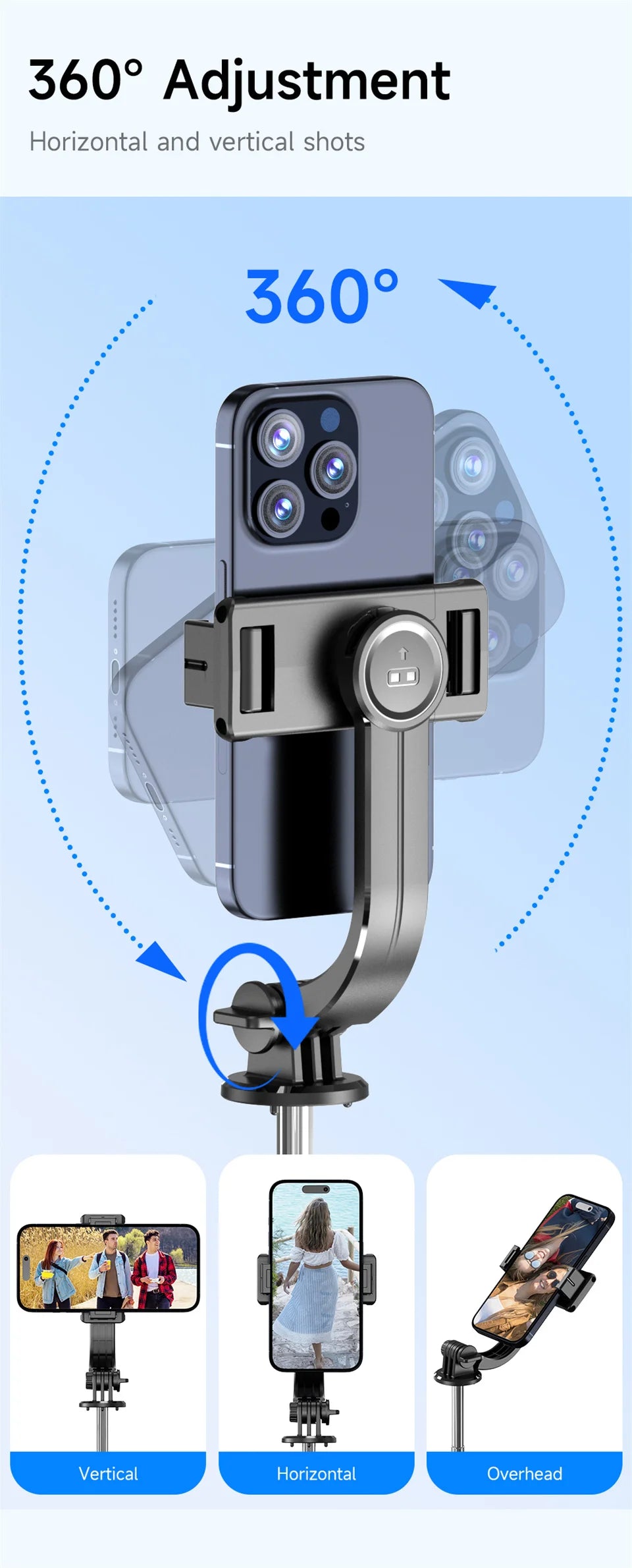 FGCLSY Selfie Stick Tripod Extendable Wireless Bluetooth Remote Portable Smartphone Tripod Stand Mount For iOS Android Phone.