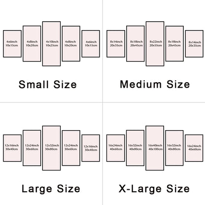 5 Panel Wall Art Home Decor Canvas Painting Modern Islamic Religion HD Pictures for Living Room Decoration Posters and Prints.