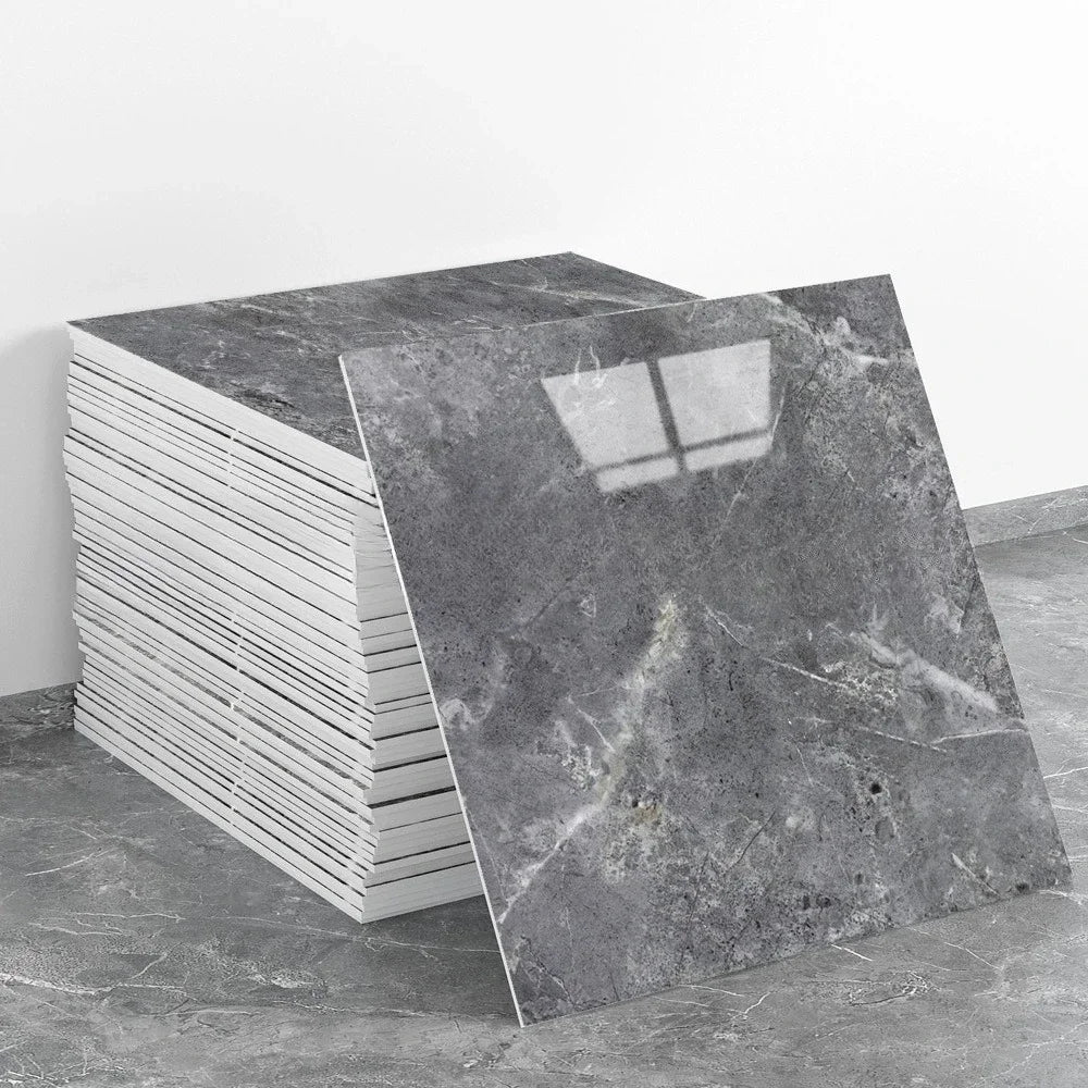 10PCS Waterproof 3D Ceramic Tile Sticker Imitation Marble Self Adhesive Wall Floor Sheet for Home Renovation Decoration Use
