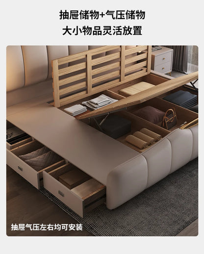 200 x 220 cm Rahmen-Kopfteil, Hochzeitsbett, Hauptschlafzimmer, Kingsize-Doppelbett, 3 Schubladen, Aufbewahrung, luxuriöse Schlafzimmermöbel in voller Größe