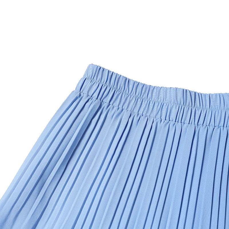 2025 ZANZEA Oversized Summer Maxi Skirts Women Elastic Waist Pleated Long Skirt Casual Solid Color High Waist Ruffled Skirts