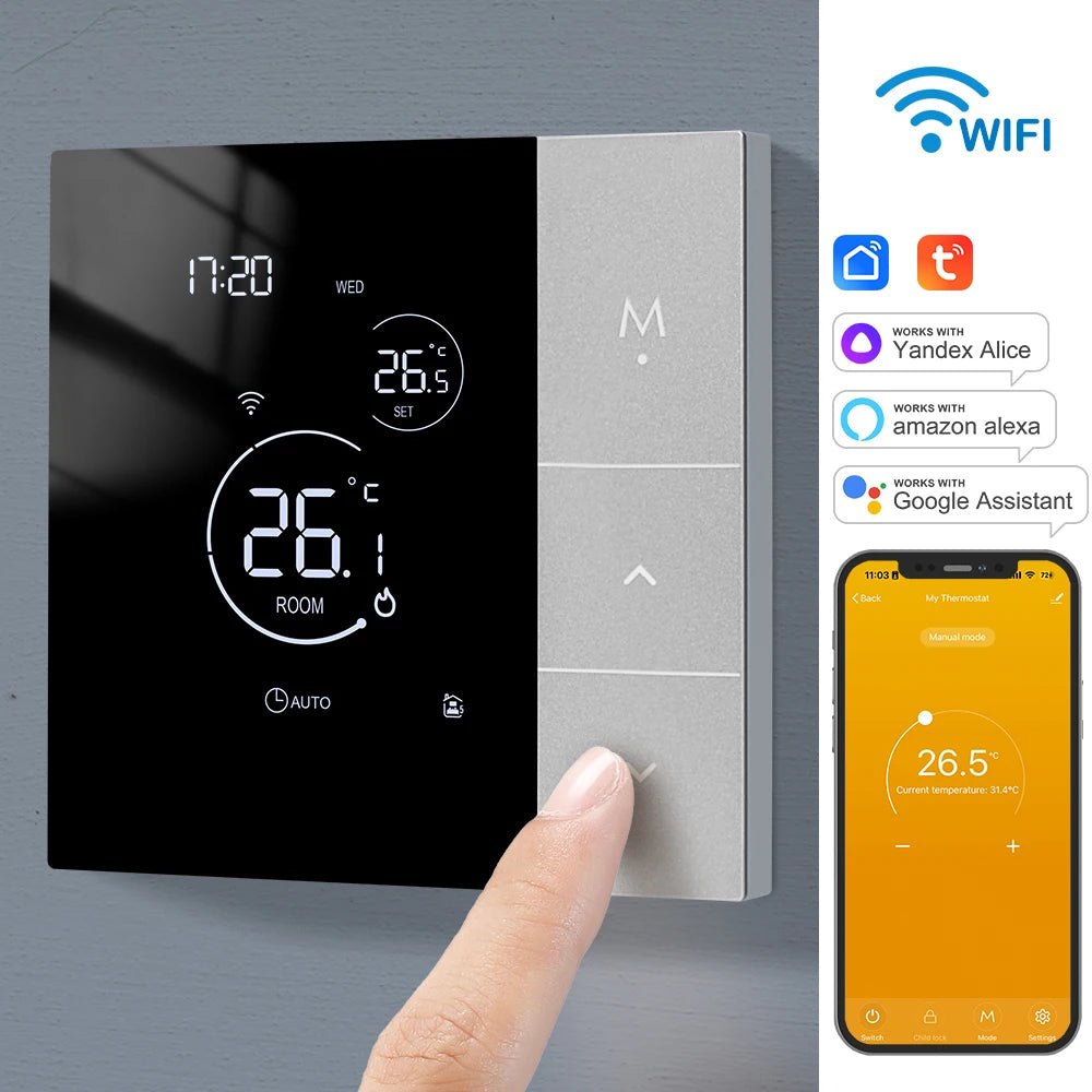 WiFi Thermostat Tuya Smart Home Thermoregulator For Boiler/Electric/Underfloor Heating Temperature Controller Alice Alexa Google.