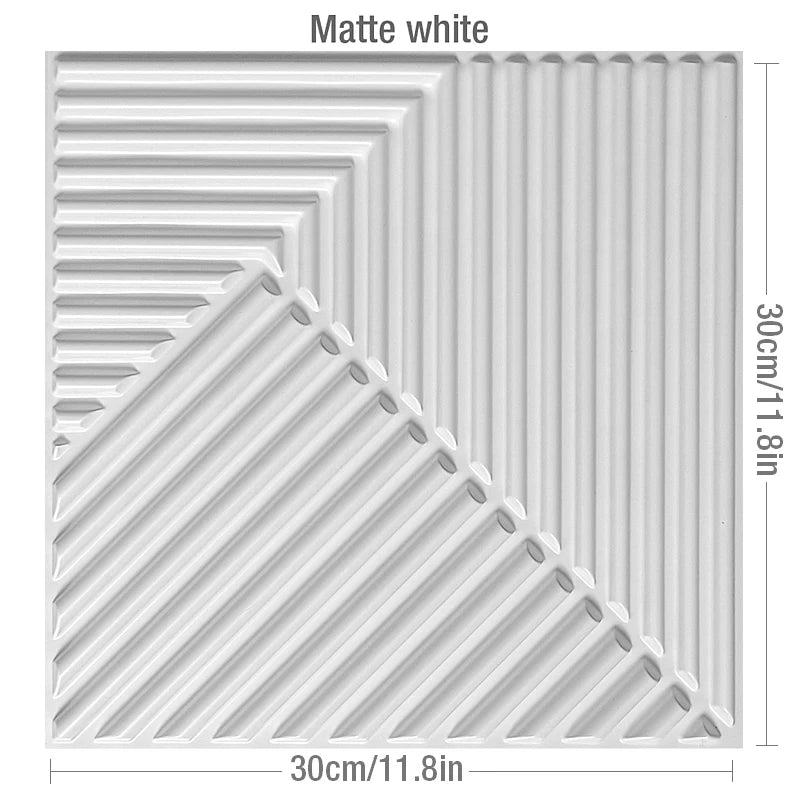 12 Pcs Decorative 3D Wall Panel Diamond Design Matt White Wallpaper Mural Tile-Panel-Mold 3D wall sticker bathroom kitchen 30cm