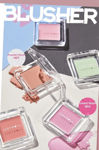 Judydoll Monochrome Blush Portable Silky Cream Multipurpose Blusher Eyeshadow Nude Natural Brighten Skin Tone Makeup Cosmetics.