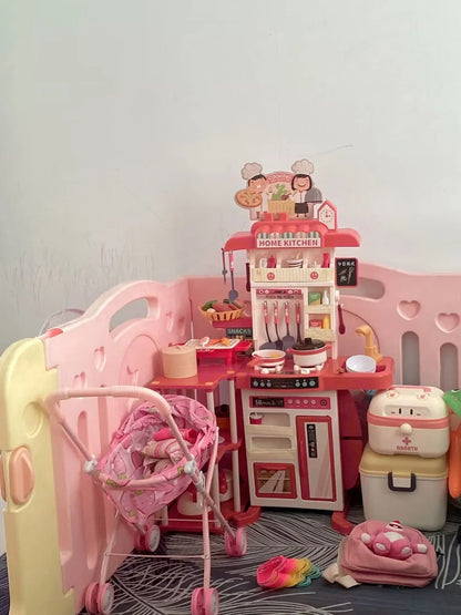 Children's Home Cooking Simulator Kitchen Set Kitchen Girls Cooking Spray Dining Table Toys Christmas Gifts.