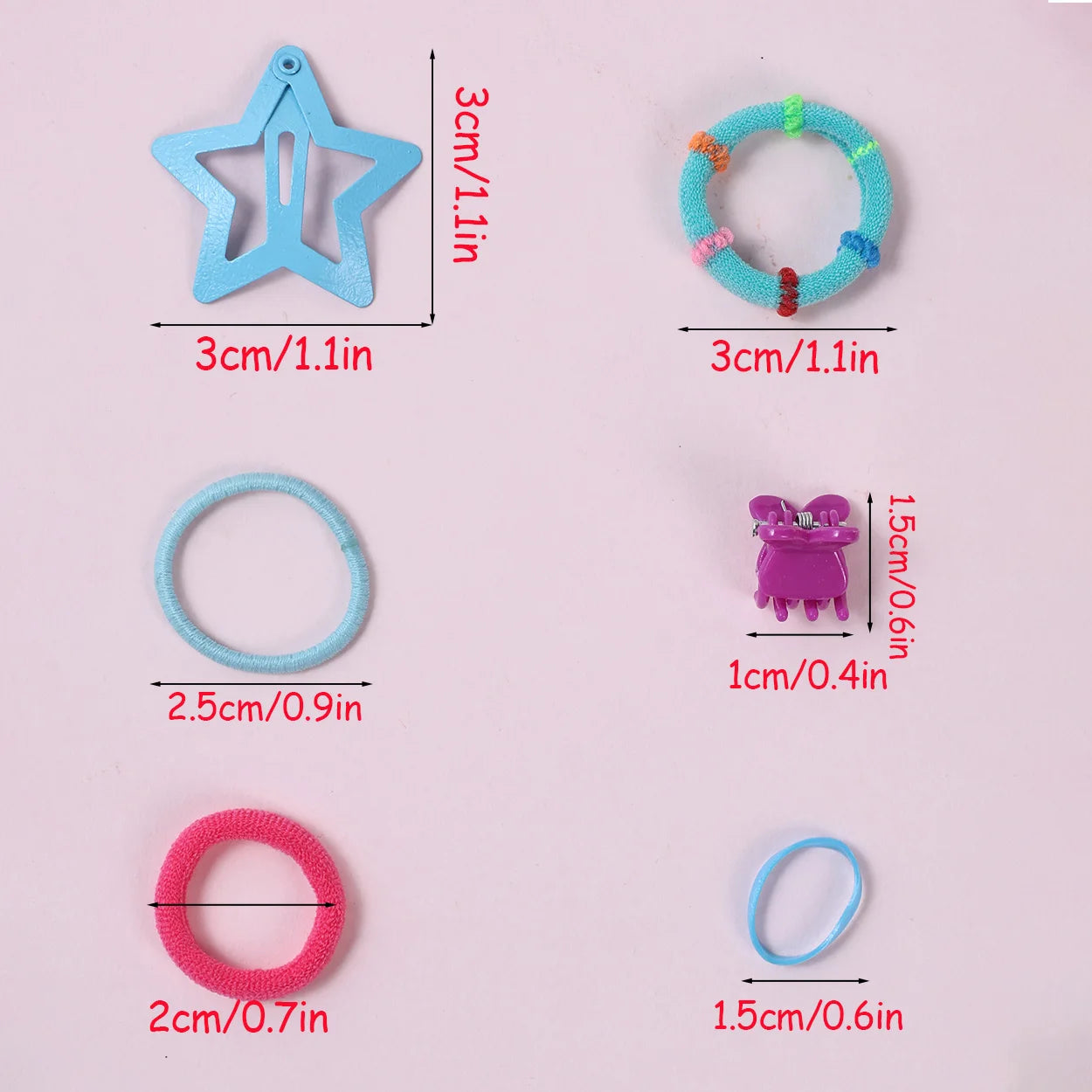 985Pcs Hair Accessories Set for Women Seamless Ponytail Holders Hair Bands Star Hair Clips Elastic Hair Ties.