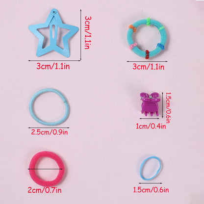 985Pcs Hair Accessories Set for Women Seamless Ponytail Holders Hair Bands Star Hair Clips Elastic Hair Ties.