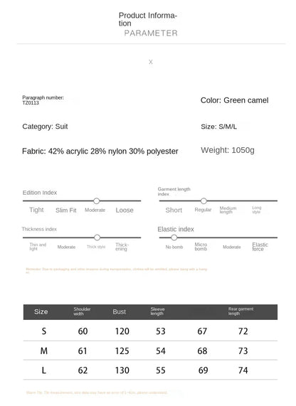 2025 Turtleneck Sweater Set Women's European, American Autumn and Winter New Loose Casual Lazy Thickened Knitted Trousers Set.