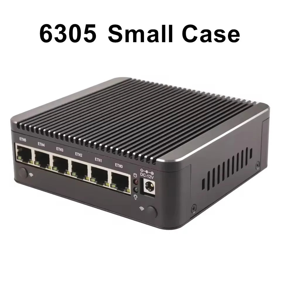 Intel N150 7505 6305 6 Lans i226-V 2.5G Firewall Soft Router DDR4 NVMe 1*COM Type-C pfSense OPNsense Fanless Mini PC Computer