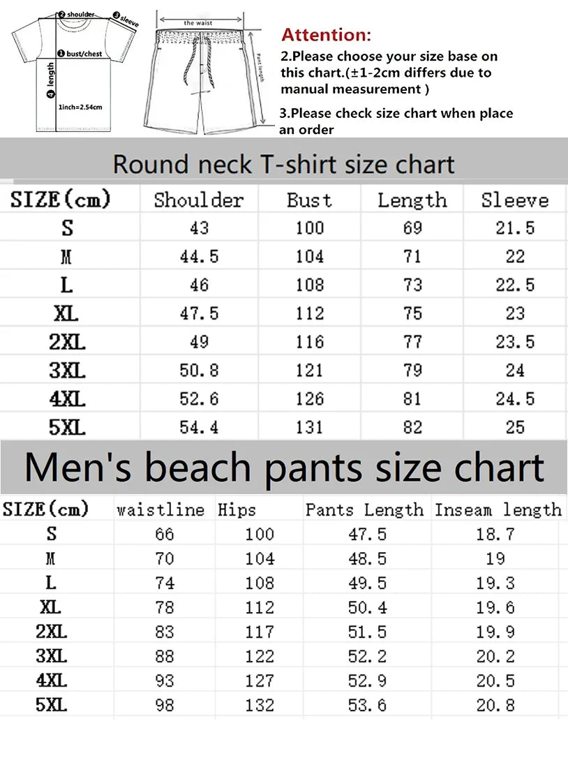 Fashion Men Sets Print Lapel 3D Print Short Sleeve Casual Hawaiian Shirt Beach Shorts 2 Pcs Set Vacation Hawaiian Man Suits.