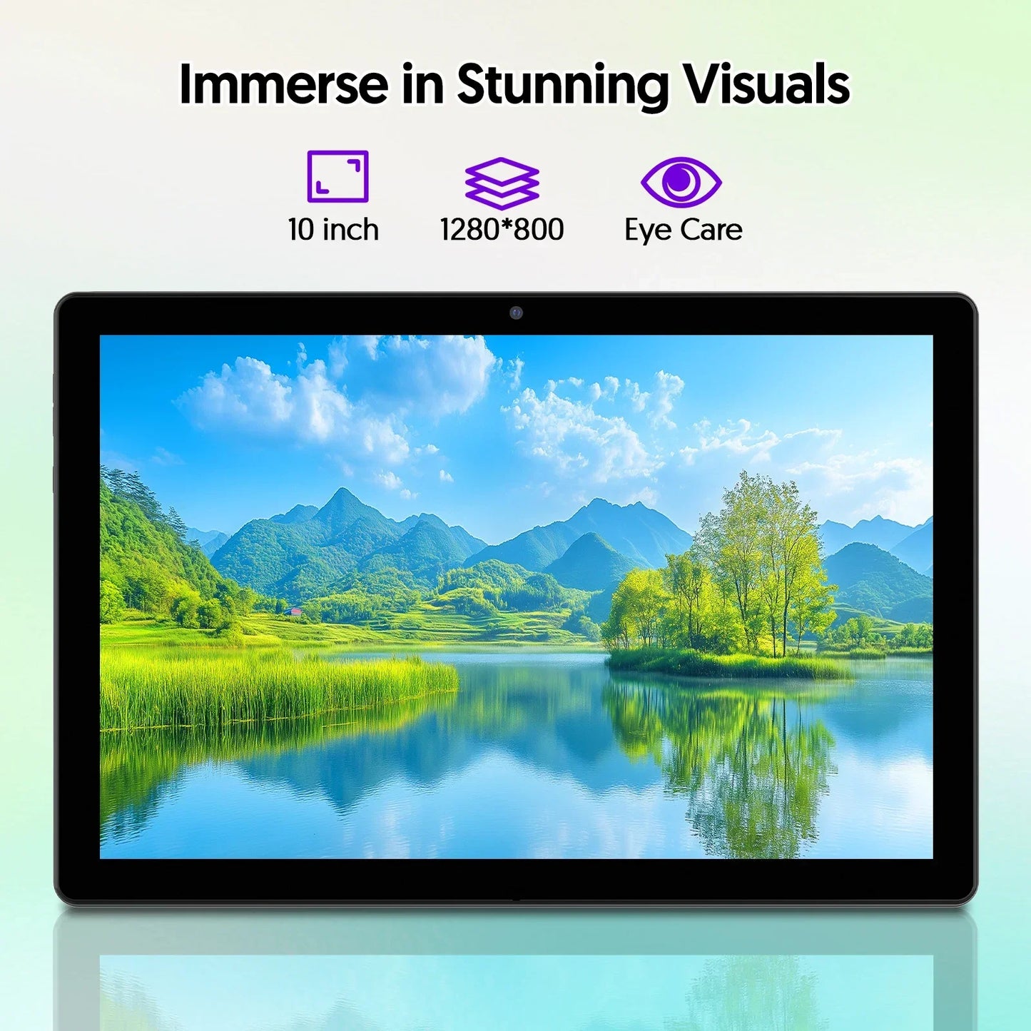 New Android 10.1-inch tablet, supports Google Play, quad-core processor, 12GB (3+9) RAM, 64GB ROM, Bluetooth, 6000mAh battery.