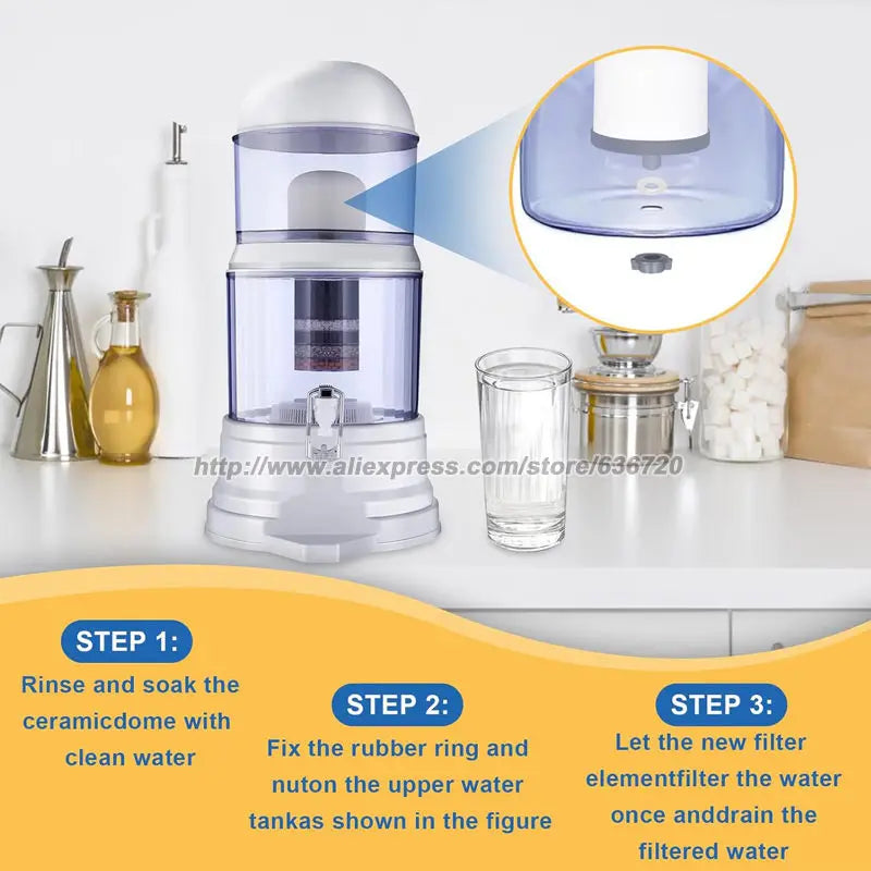 A10 Gravity Water System Filter, at Home Water Filter That Makes Water Alkaline and Adds Minerals | Chlorine and Fluoride Filter.
