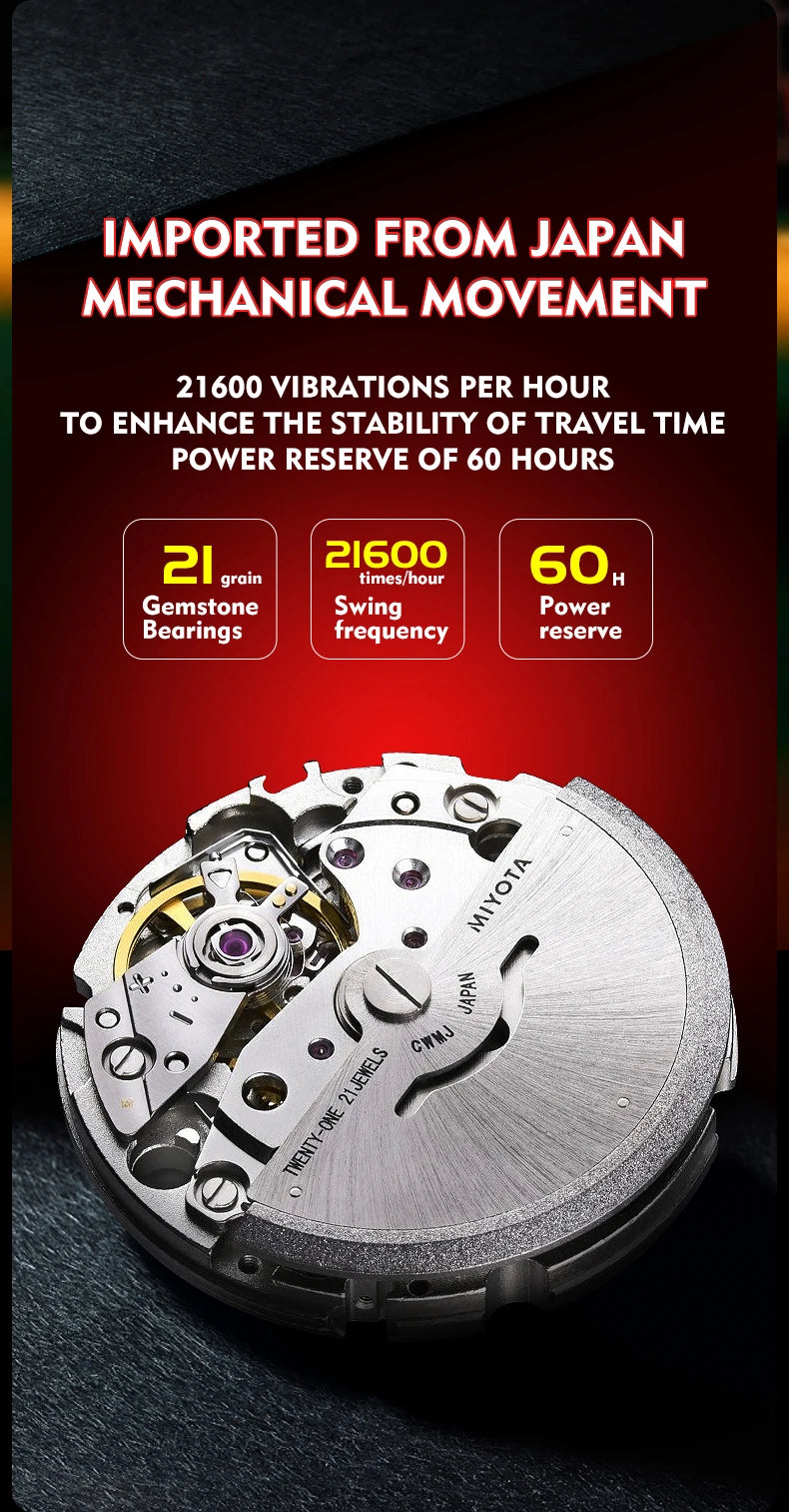 HANBORO men's fully automatic mechanical watch, roulette wheel, roulette wheel, men's watch 1001.