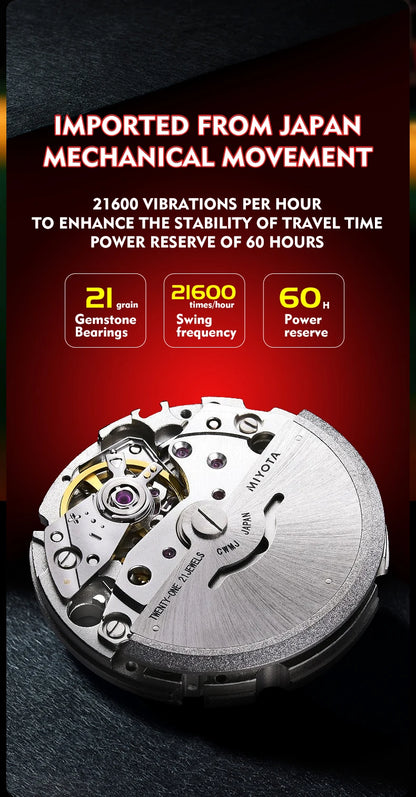 HANBORO men's fully automatic mechanical watch, roulette wheel, roulette wheel, men's watch 1001.