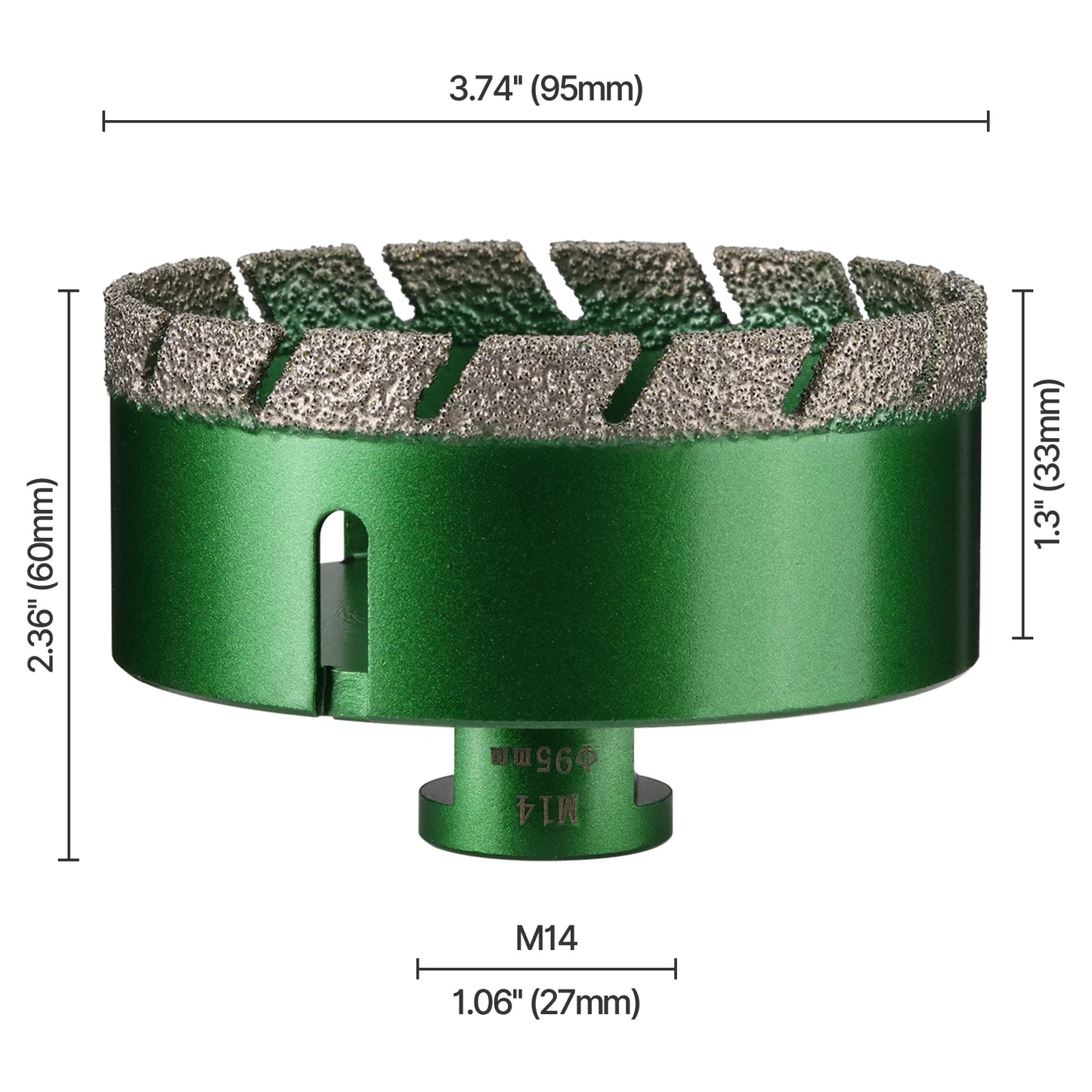 6–130 mm M14-Gewinde, trocken, vakuumgelöteter Marmor, Mauerwerk, Lochsäge, Öffner, Diamantbohrkrone für Keramikfliesen, Granit, Marmor