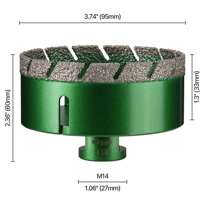 6–130 mm M14-Gewinde, trocken, vakuumgelöteter Marmor, Mauerwerk, Lochsäge, Öffner, Diamantbohrkrone für Keramikfliesen, Granit, Marmor