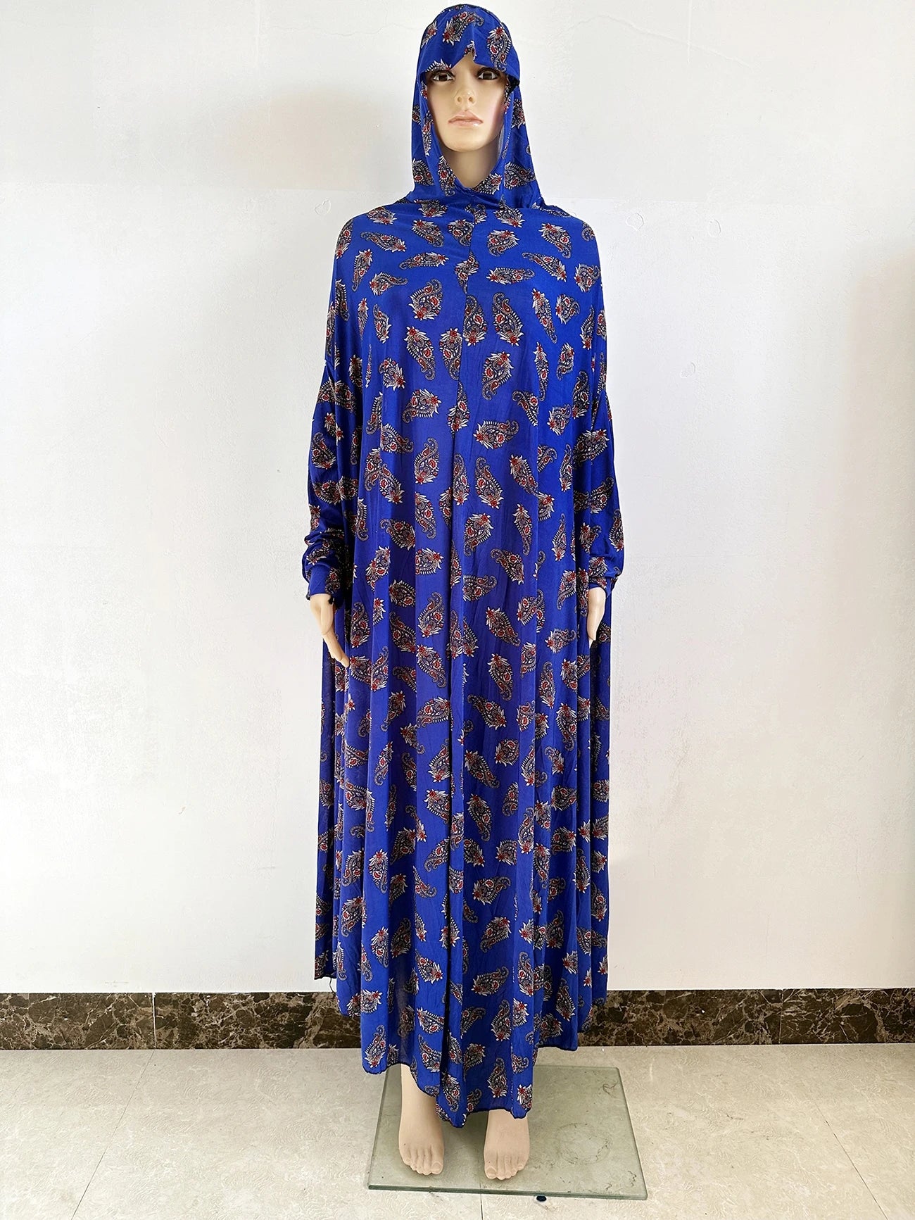 6XL  Muslim Womens Hooded Abaya African Sleeveless Prayer Garment Kaftan Dress With Hijab Floral Dubai Saudi Robe Ramadan