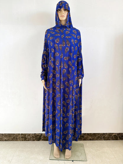 6XL  Muslim Womens Hooded Abaya African Sleeveless Prayer Garment Kaftan Dress With Hijab Floral Dubai Saudi Robe Ramadan