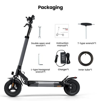 iScooter W9 Electric Scooter, 1000W Motor, 45km/h Max Speed, 45km Range, 48V 14Ah Battery, 10 inch Tires,Front & Rear Disc Brake