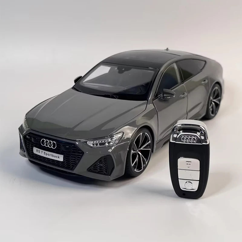1:18 Key Remote Control Version AUDI RS7 Alloy Sports Car Model Diecast Metal Racing Vehicle Car Model Sound Light Kids Toy Gift