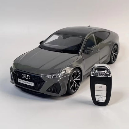 1:18 Key Remote Control Version AUDI RS7 Alloy Sports Car Model Diecast Metal Racing Vehicle Car Model Sound Light Kids Toy Gift