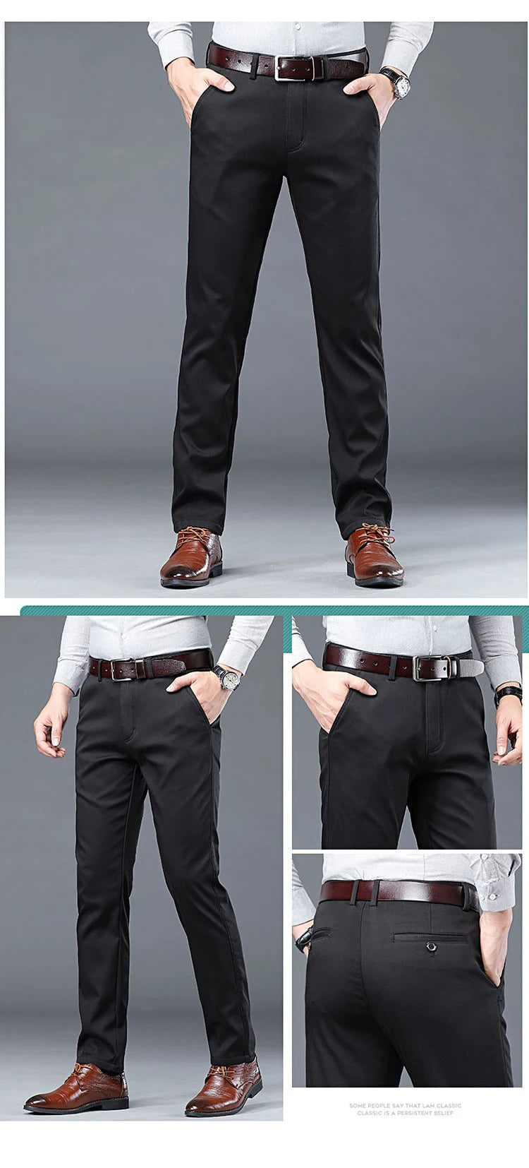Summer Thin Men's Slim Suit Pants Fashion Business Casual Cotton Green Black Khaki Trousers Male Brand Clothing 30-40.