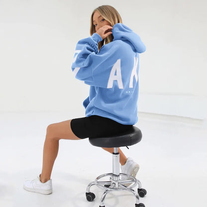 2025 New Women's Hoodie Autumn Winter Fashion Printed Thickened Versatile Long Sleeve Loose Women's Top