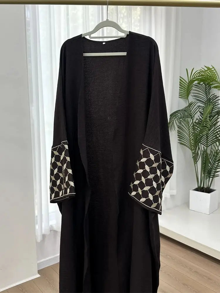 Open Muslim Kimono Abaya Dubai Elegant Kaftan Modest Dress Abayas For Women Islam Caftan Marocain Robe Arabe Femme Musulmane