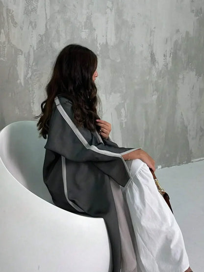 Loose Abaya Muslim Women Full Sleeve Solid Abayas Casual Kaftans Jilbabs Islamic Maxi Dresses Middle-East Ethnic Clothing.