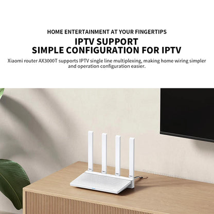2024 NEW Original Xiaomi AX3000T Router 5GHz 160MHz Broadband 1.3GHz Processor High Speed NFC Connection For Home Office Games.