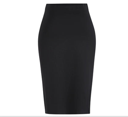 Women's Professional High Waist Long Pencil Skirt, Slim Fit Black Hip-hugging Skirt for Office Commute.