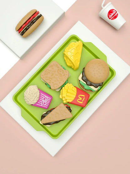 9 PCS Set Detachable Plastic Snack Hamburger Pretend Toy Kids Kitchen Play House Food Toy.